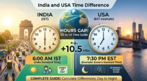 India and USA Time Difference Hours Gap, IST to US Time Guide